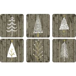 Pimpernel Wooden White Christmas Glasunderlägg 6st
