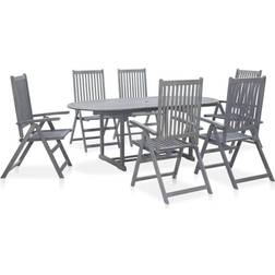 vidaXL 47278 Patio Dining Set, 1 Table incl. 6 Chairs