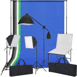 vidaXL Photo Studio Set with Recording table, Lamps and Backgrounds