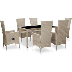 vidaXL 46040 Ensemble repas de patio, 1 Table incluse 6 Chaises