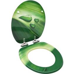 vidaXL Toiletbril Met Soft-Close Deksel MDF Groen