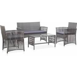 vidaXL 46437 Outdoor Lounge Set, 1 Table incl. 2 Chairs & 1 Sofas