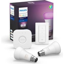 Philips Hue White and Colour Ambience LED Lamp 9W B22 2-pack Starter Kit