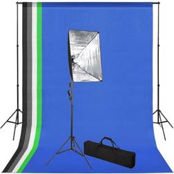 vidaXL Set De Estudio Fotográfico Con Telón De Fondo E Iluminación Softbox