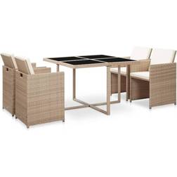 vidaXL 46385 Juego de comedor de patio, 1 Mesa incl. 4 Sillas