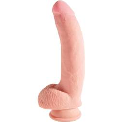 Pipedream King Cock Plus Triple Density Dildo Kiveksillä 25 cm Vaalea iho