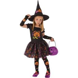 Rubies Costume Strega Candy per bambina, Vestito stampato, maniche, calze capello, Ufficiale, Stregas, Witches, Caramelle per Halloween, Feste Cosplay