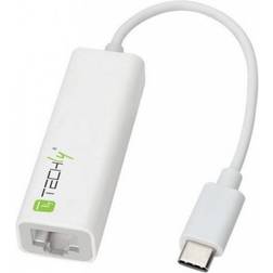 Techly USB C-RJ45 M-F Adapter