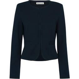 Whistles Collarless Jersey Jacket - Navy