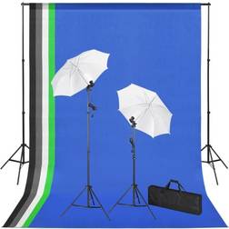 vidaXL Kit de studio photo avec toiles de fond, lampes et parapluies