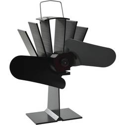 vidaXL Ventilador De Estufa Accionado Por Calor 2 Aspas Negro