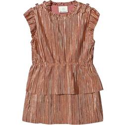 En Fant Pleated Dress Beige - Pink (90924-00-39)