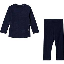 Reima Kinsei Kid's Wool Base Layer Set - Navy (536446-6980)