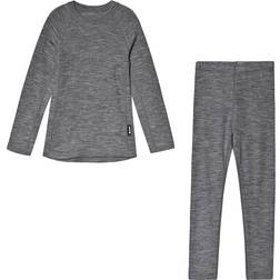 Reima Kinsei Kid's Wool Base Layer Set - Melange Grey (536446-9400)