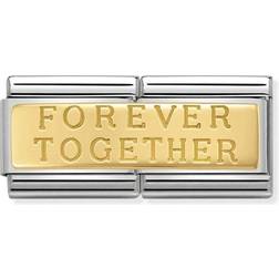 Nomination Composable Classic Double Link Forever Together Charm - Silver/Gold