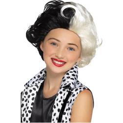 Smiffys Kids Evil Madame Wig Black & White