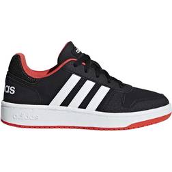 Adidas Kid's Hoops 2.0 - Core Black/Cloud White/Hi-Res Red