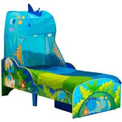 Worlds Apart Dinosaur Toddler Bed With Storage And Canopy 30.3x56.3"