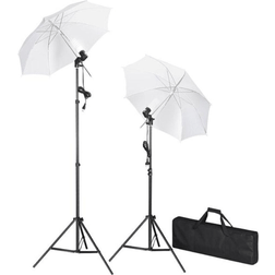 vidaXL Studio Lamp set including Stands and Umbrellas