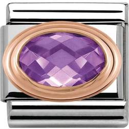 Nomination Composable Classic Link Charm - Silver/Rose Gold/Violet