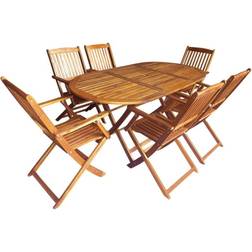 vidaXL 44057 Matgrupp, 1 Bord inkl. 6 Stolar