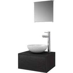 vidaXL Conjunto De Muebles De Baño 4 Piezas Negro