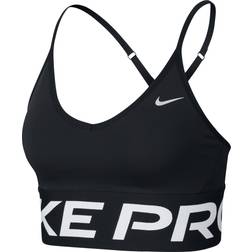 Nike Pro Indy Light Support Sports Bra - Black/White/Metallic Silver