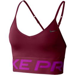 Nike Pro Indy Light Support Sports Bra - Dark Beetroot/Vivid Purple/Metallic Silver