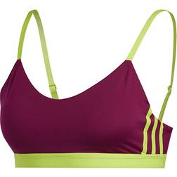 Adidas All Me 3-Stripes Sports Bra - Power Berry/Semi Solar Slime