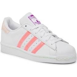 Adidas Superstar W - Cloud White/Signal Pink/Shock Purple/Coral