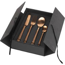 Broste Copenhagen Hune Copper Hammered Juego de cubiertos 16pcs