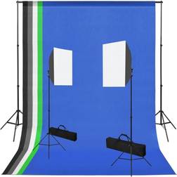 vidaXL Photo Studio with Softbox Lights and Backgrounds