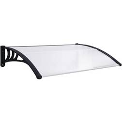 vidaXL Black, Transparent Door Canopy