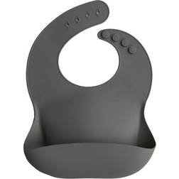 Mushie Silicone Baby Bib Silver Sage