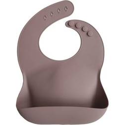 Mushie Silicone Baby Bib babero Warm Taupe 1 ud