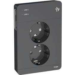 Schneider Electric Exxact Pistorasia USB Antrasiitti