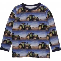 Fred's World Langærmet Baby T-shirt med Traktor - Blue (1512052401)