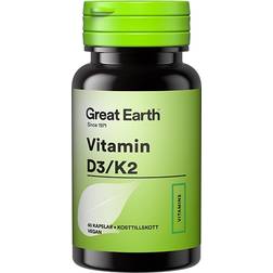 Great Earth Vitamin D3/K2 60 stk
