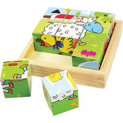 Bigjigs Animal Cube Puzzle 9 Pieces