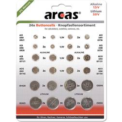 Arcas Alkaline Button Cells 24-pack