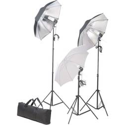 vidaXL Illuminazione Studio Fotografico: 24 Watt Treppiedi E Ombrelli