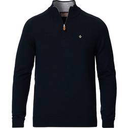 Morris Merino John Zip Sweater - Navy