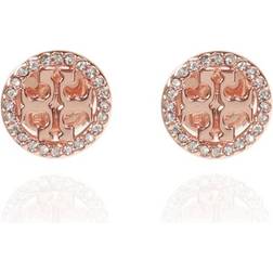 Tory Burch Miller Pavé Studs - Rose Gold/Transparent