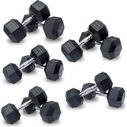 DKN Rubber Hex Dumbbell Set 10-30kg