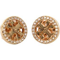 Tory Burch Boucles d'oreilles Crystal Logo Circle Stud Earring 53422 Or