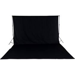 tectake Sistema di sfondo completo per fotografia 3 x 6 m con borsa nero da