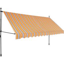 vidaXL Toldo Manual Retráctil Con Led Naranja 400 cm 400x120cm