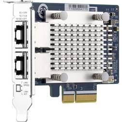 QNAP QXG-5G2T-111C Adaptateur réseau PCIe 3.0 x2 profil bas 5GBase-T x 2 pour TDS-16489U R2, TS-1232, 1253, 453, 832, 853, 873, 877, 977, EC1280, TVS-2472, 872