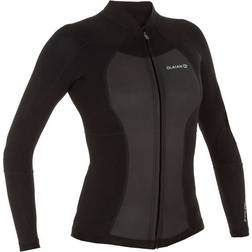 Olaian Maglia neoprene anti-UV donna mm nera nero fumo grigio argento