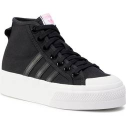 Adidas Nizza Platform Mid W - Core Black/Cloud White/Screaming Pink